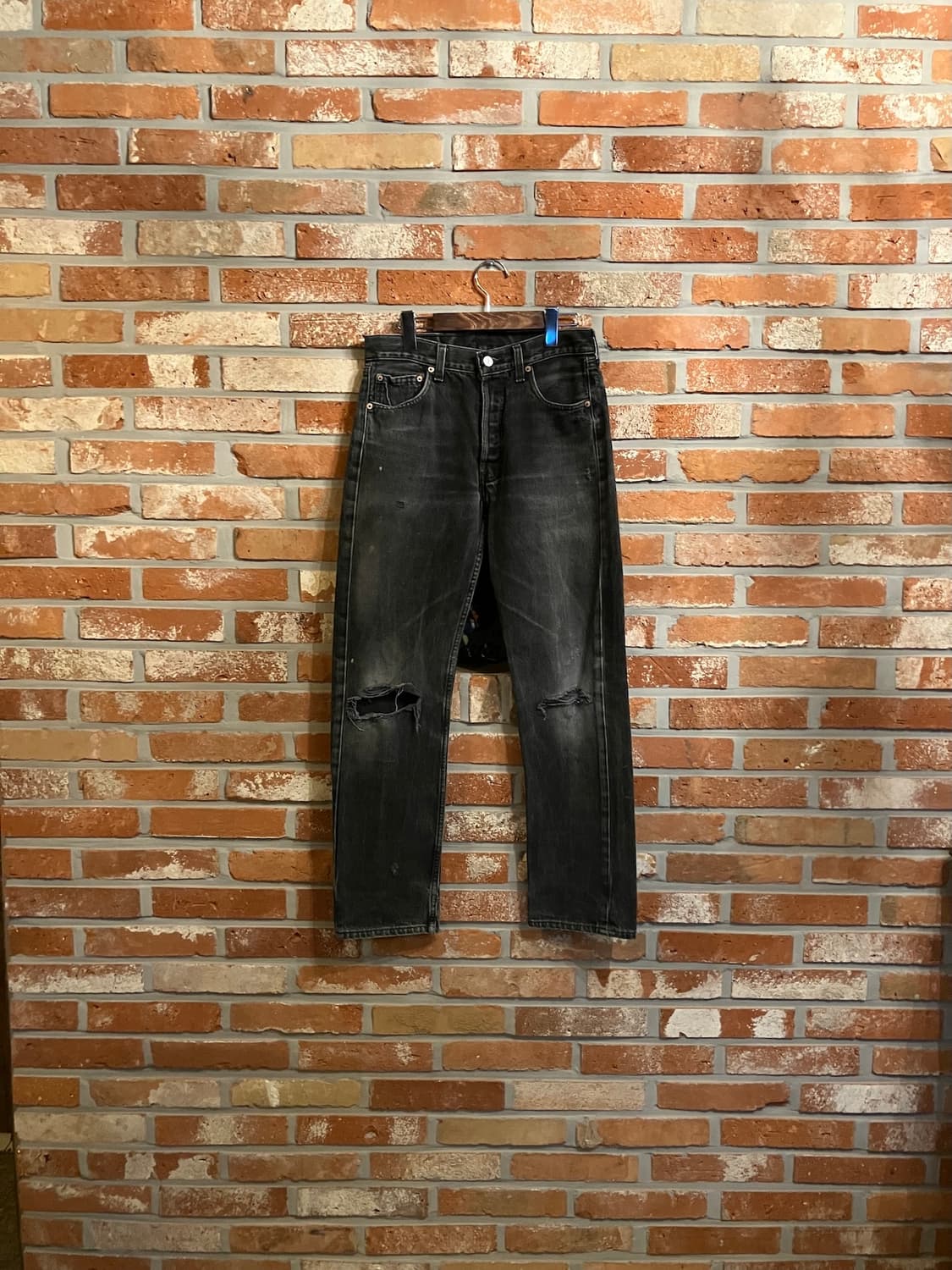 90s USA 빈티지 리바이스 501 0660 블랙진 흑청 데님 팬츠 상품이미지1