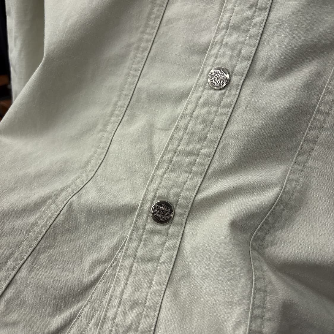 00s 할리데이비슨 플랩포켓 쉴드 스냅 립스탑 코튼 워크셔츠 N1180 상품이미지7