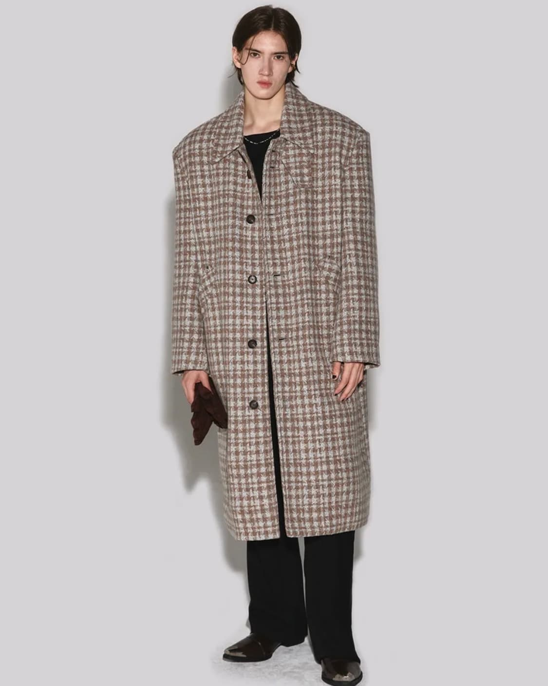 웨슬리휴스턴 체크 발마칸 코트 M사이즈 상품이미지1