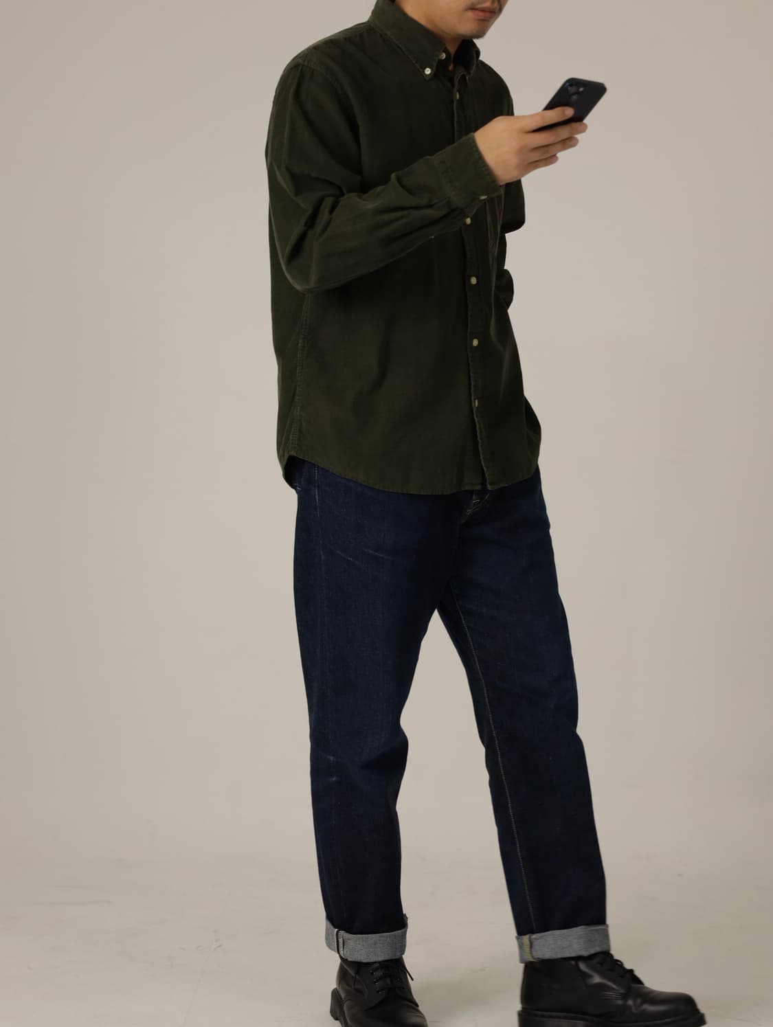 폴로 클래식핏 코듀로이 카키 셔츠 상품이미지8