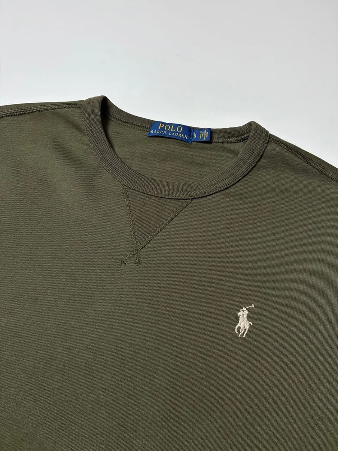 폴로 랄프로렌 로고 카키 크루넥 맨투맨 PN8908 상품이미지3