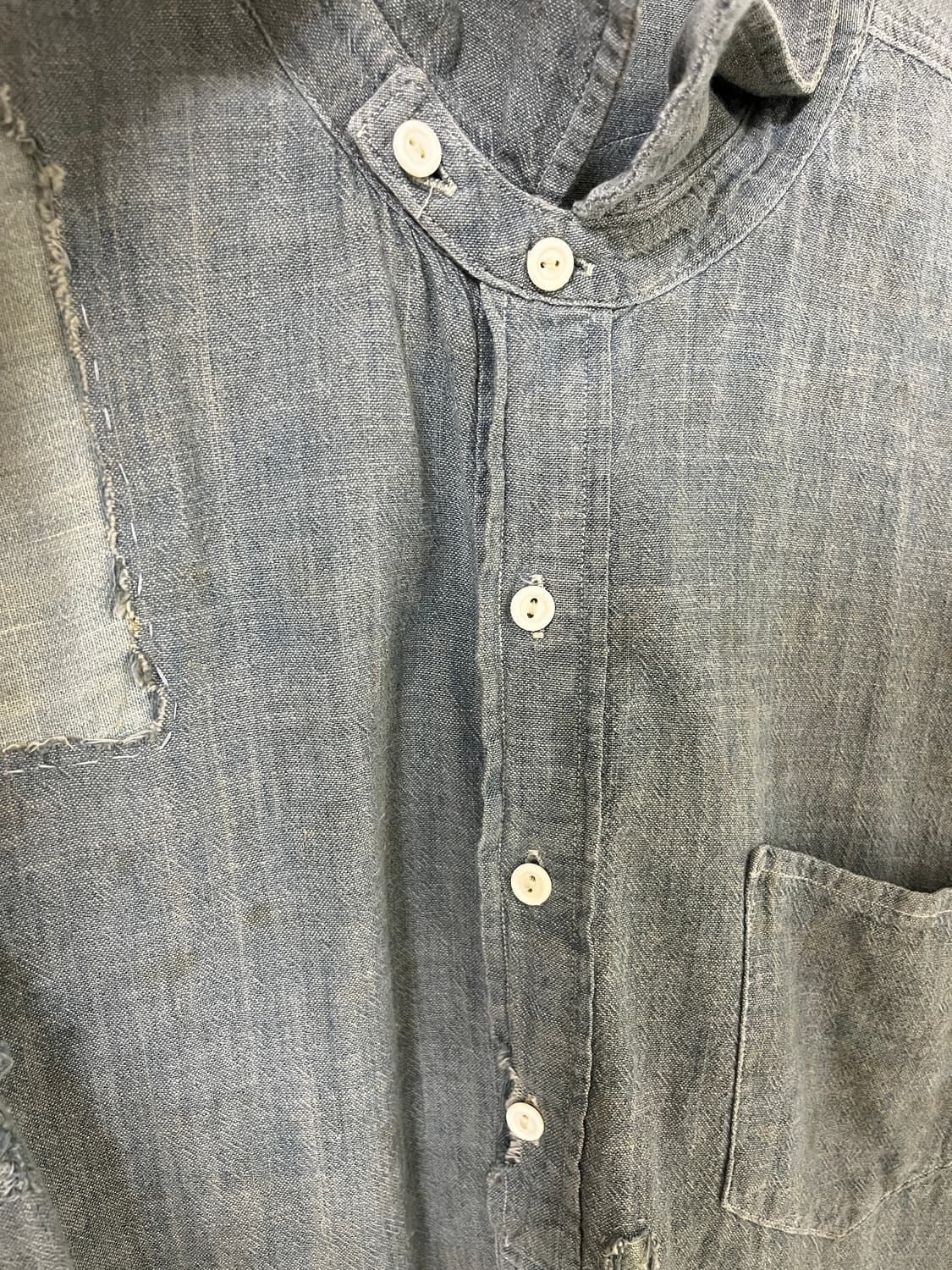 리바이스빈티지클로딩 lvc 선셋 샴브레이 리페어셔츠 L사이즈 상품이미지8