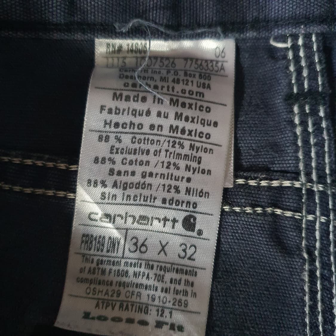 칼하트 Carhartt FRB159 (Flame-Resistant) 팬츠 상품이미지5