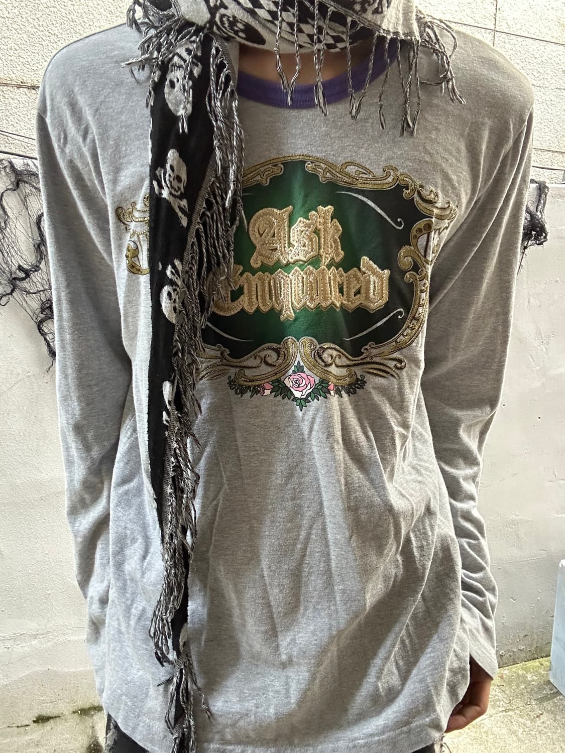 VTG 00s ASK Y2K 그레이 롱슬리브 상품이미지2
