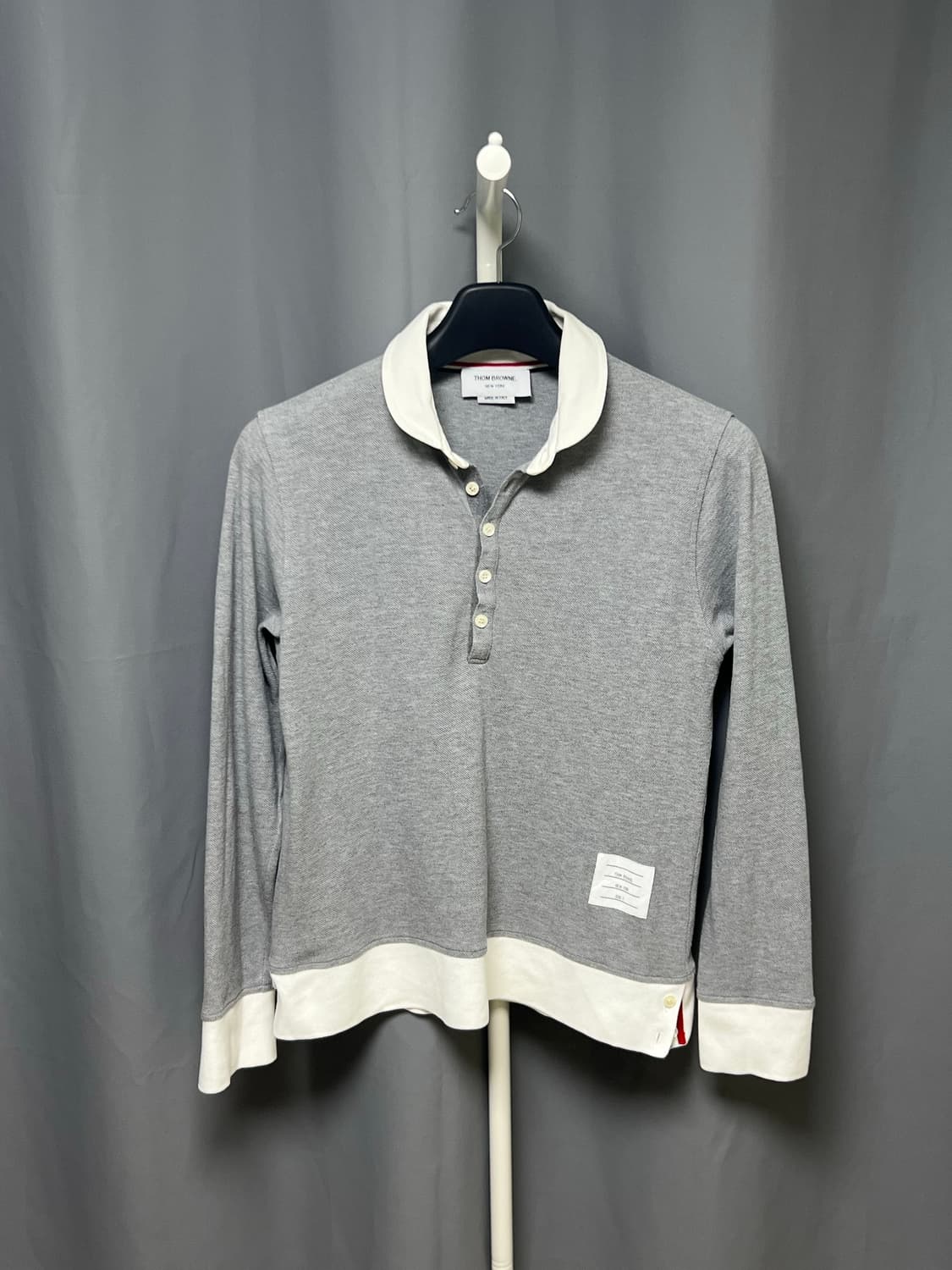[정품] 3size(95) 톰브라운 그레이 긴팔 카라티 상품이미지2