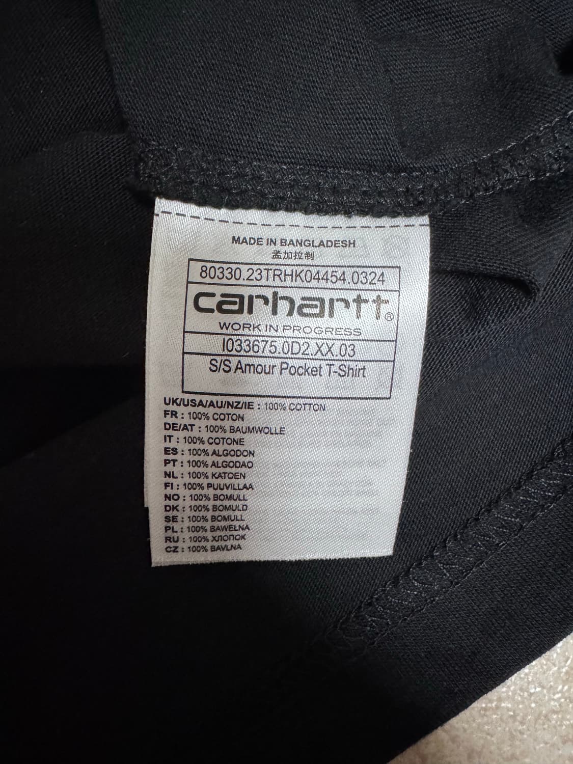 칼하트wip 반팔 L 상품이미지4