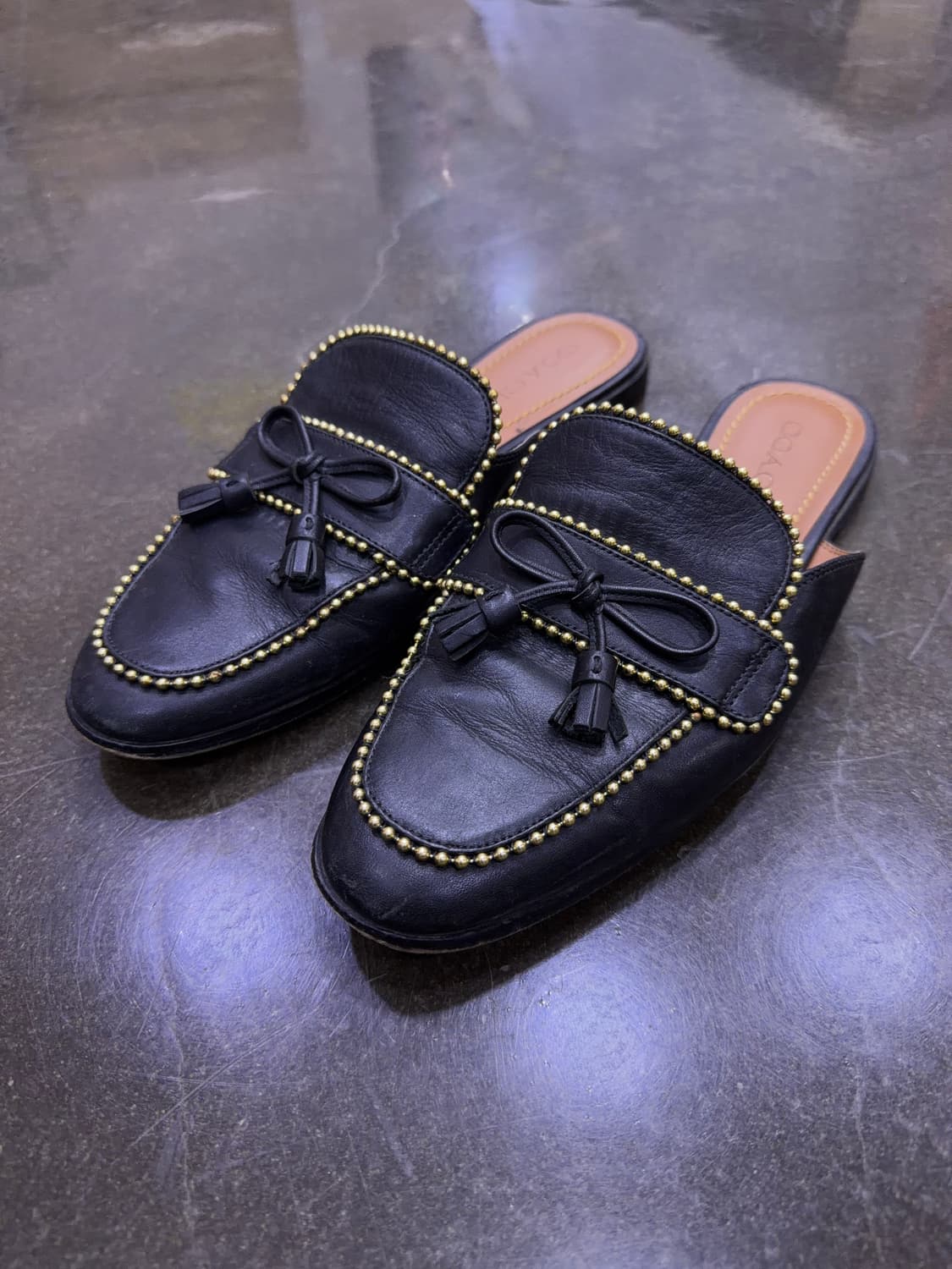 코치 스터드 태슬 로퍼 뮬 블로퍼 구두 슬리퍼 슈즈 245 상품이미지1