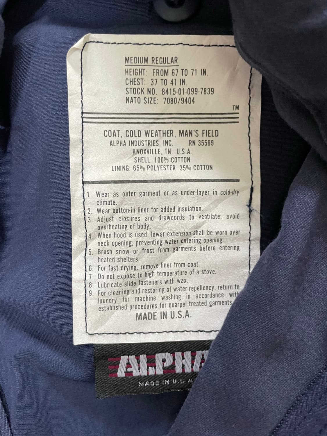 알파인더스트리 필드자켓 상품이미지4