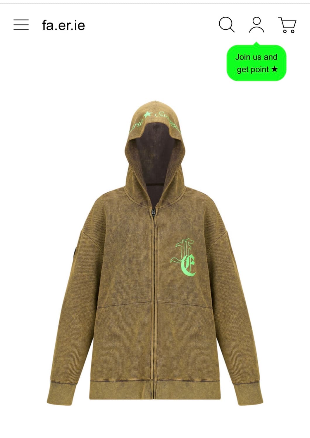 [F.E.E.S] color washing waffle zip-up 상품이미지1