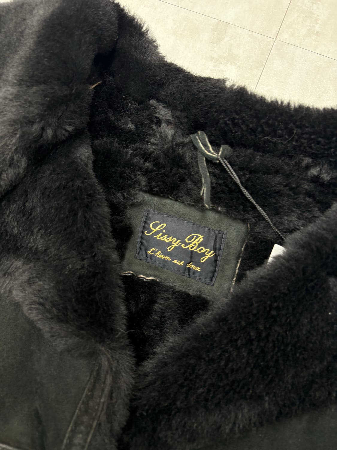 블랙 양가죽 스웨이드 무스탕 코트 #82 상품이미지3