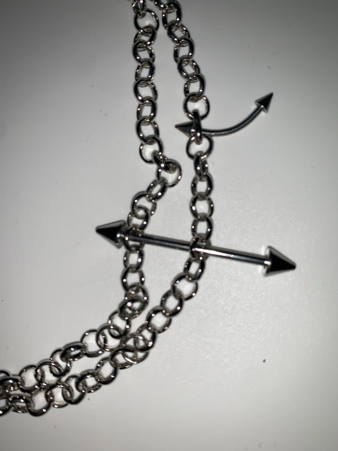 DOUBLE CHAIN PIERCING NECKLACE 상품이미지7