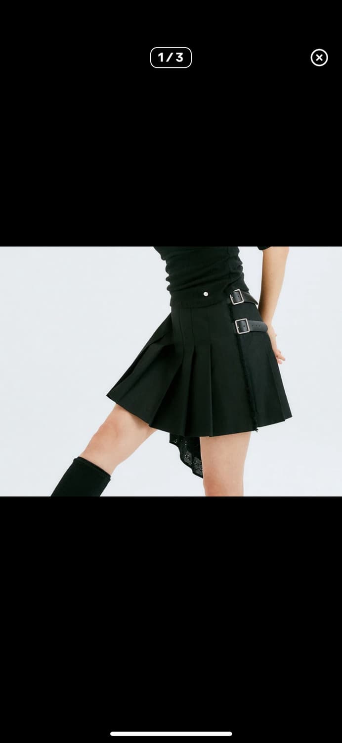 할로미늄 언발란스 랩 스커트 상품이미지1