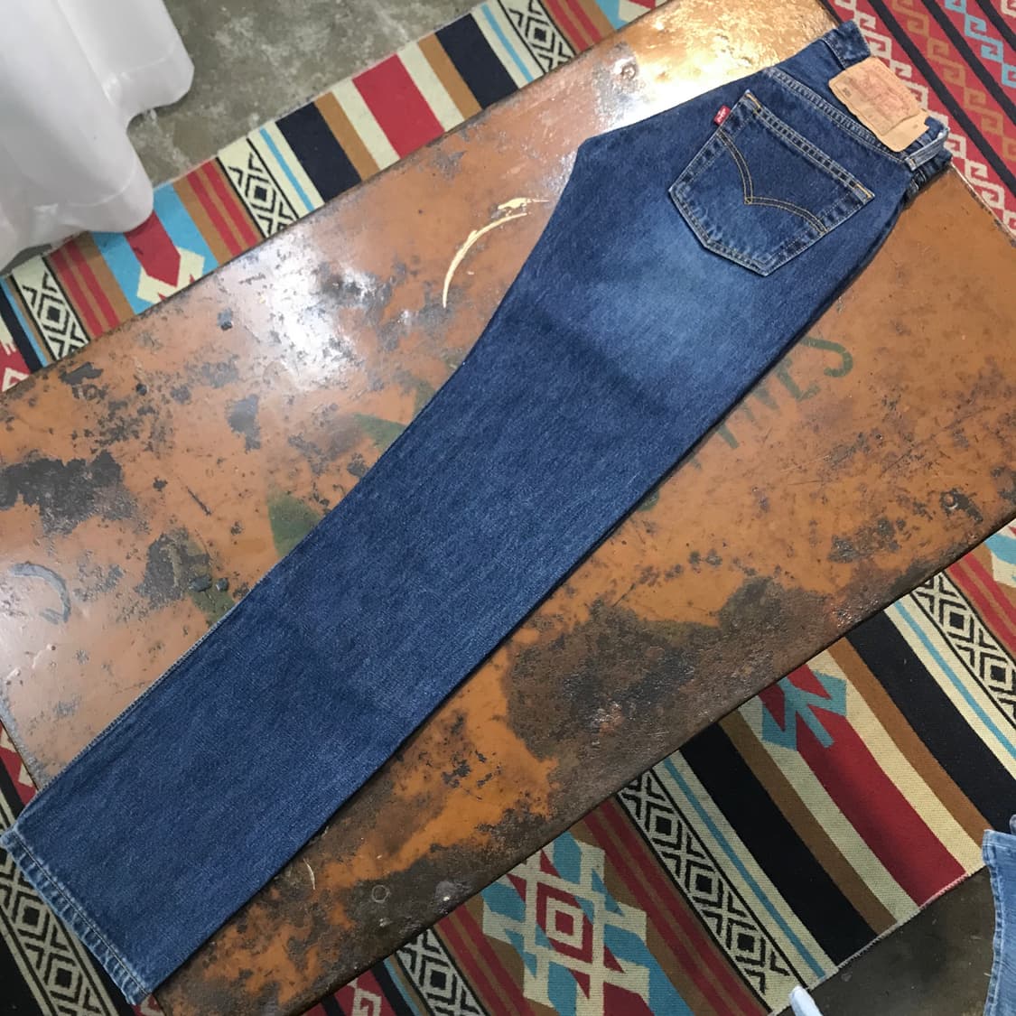 리바이스 501 진청 워시드 데님 팬츠 허리 25 사이즈 상품이미지3