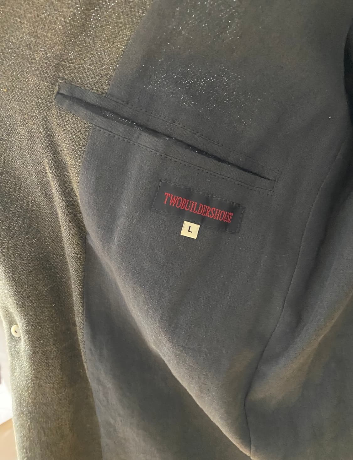 투빌더스하우스 스티치 싱글 자켓 올리브 그린 상품이미지5