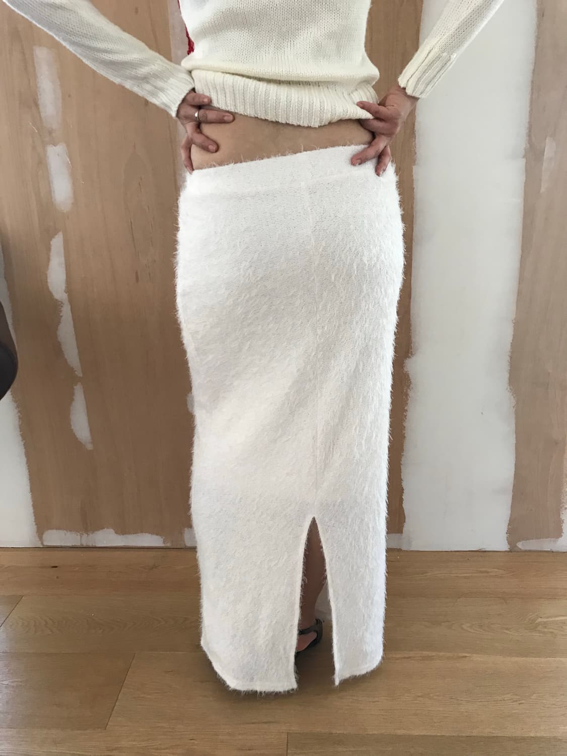 vintage ivory knit long skirt 상품이미지1