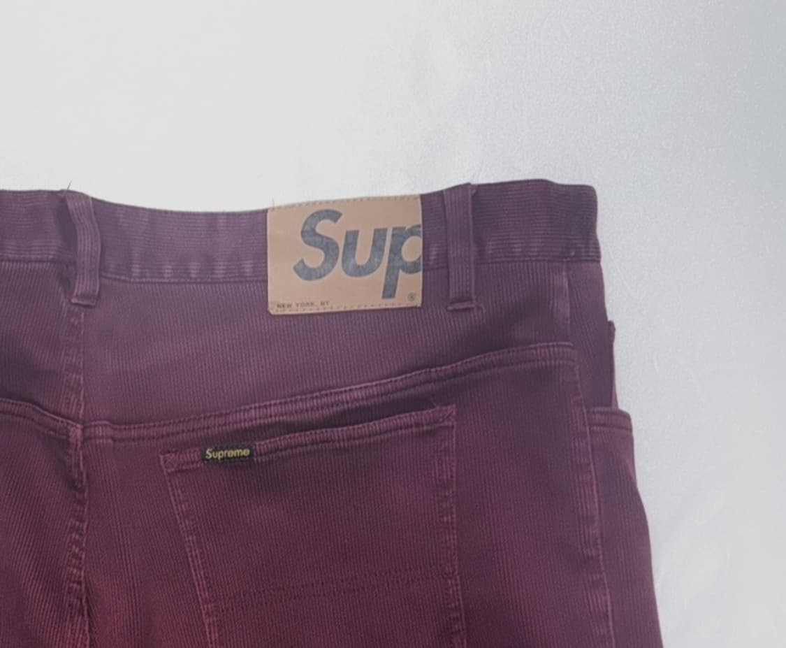 슈프림 코듀로이 팬츠 버건디 36 size 상품이미지1