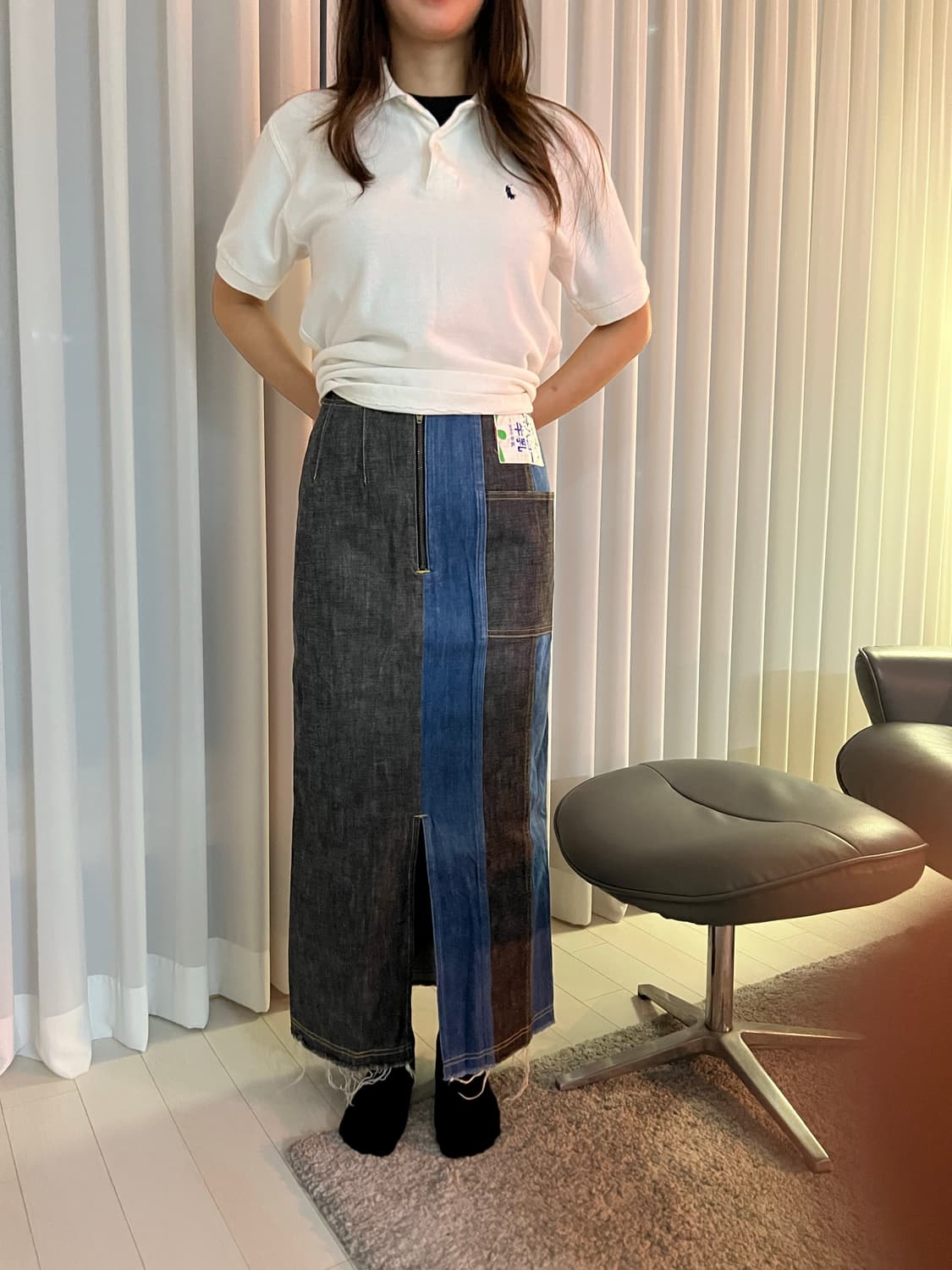 캐피탈 데님 스커트 상품이미지1