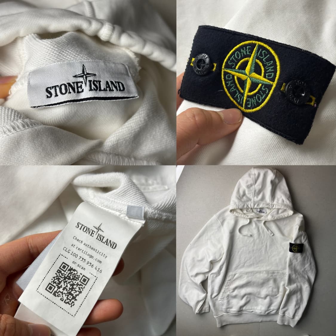 스톤 후드티 화이트 상품이미지3