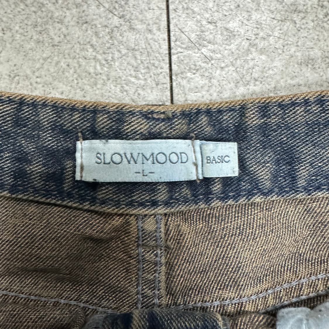 SLOW mood 워싱 부츠컷 데님팬츠L 상품이미지3