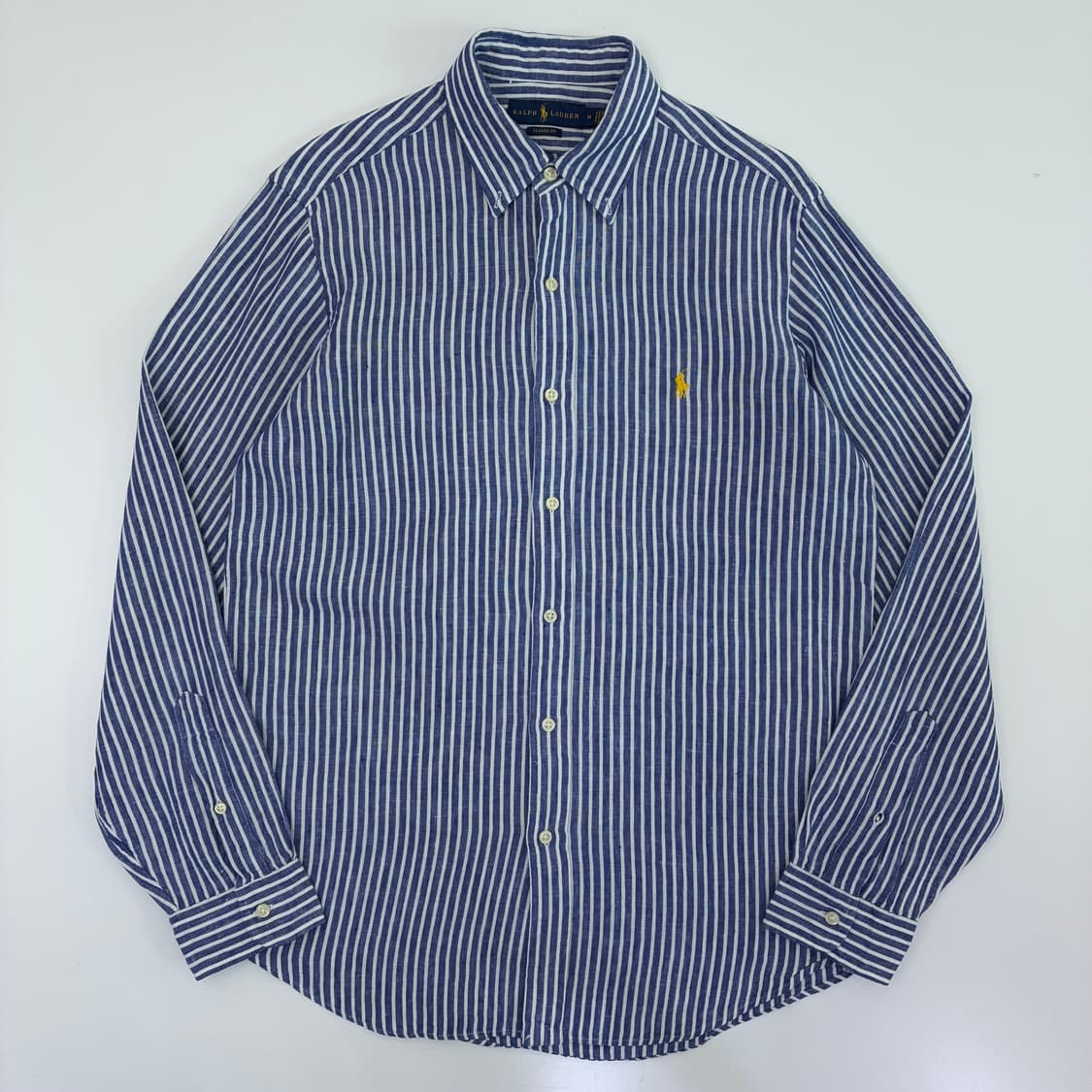 Polo 폴로 랄프로렌 신형 블루 스트라이프 린넨100% 셔츠 상품이미지1