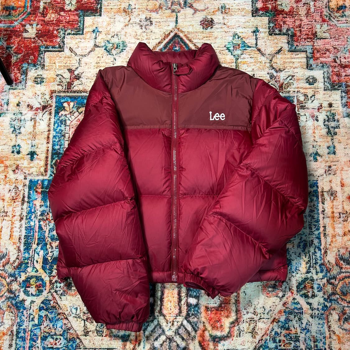 [M] 리 라이더스 버건디 크롭 패딩 상품이미지1