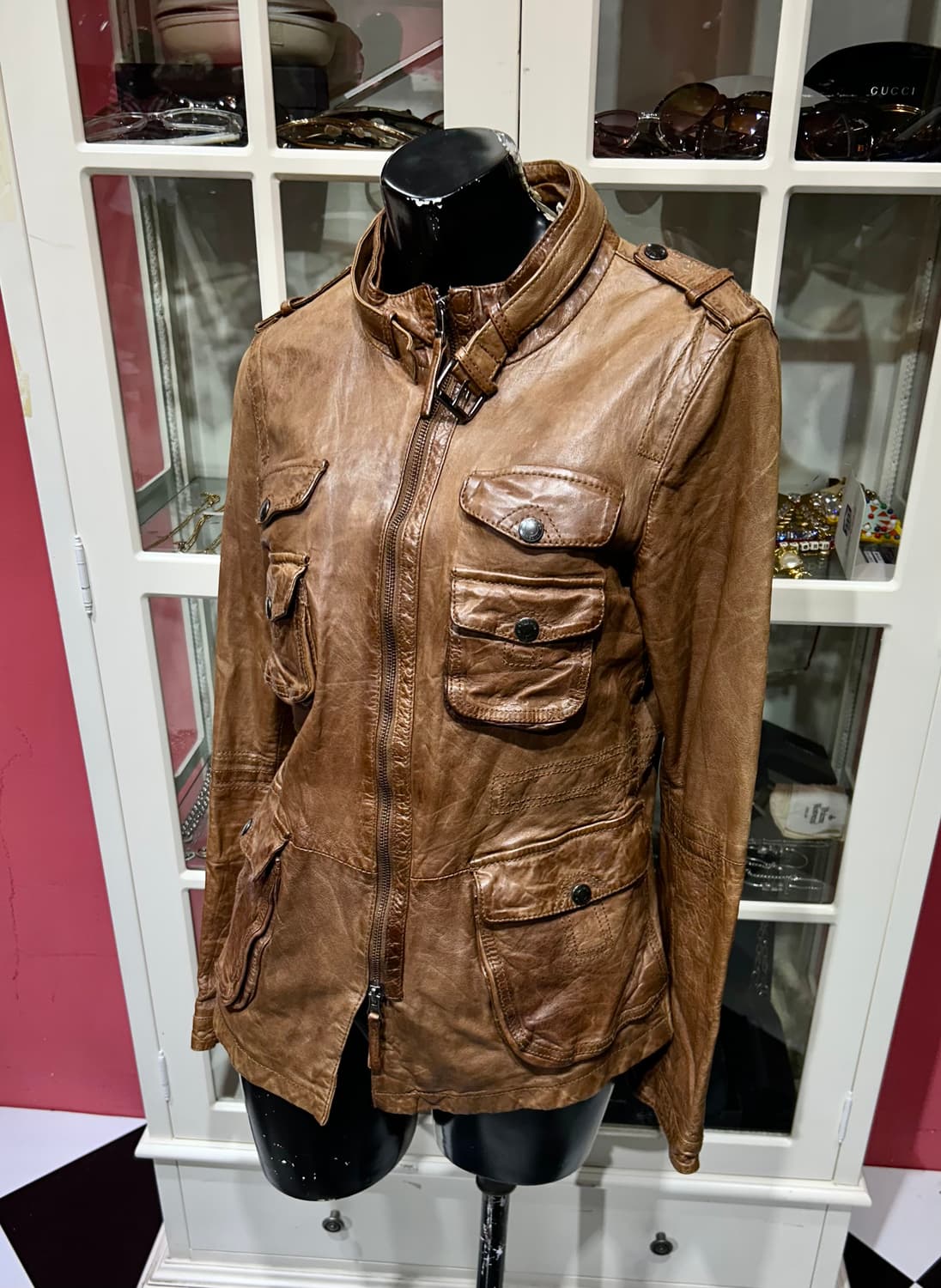 vanquish leather jacket 밴퀴시 램스킨 레더 자켓 상품이미지1