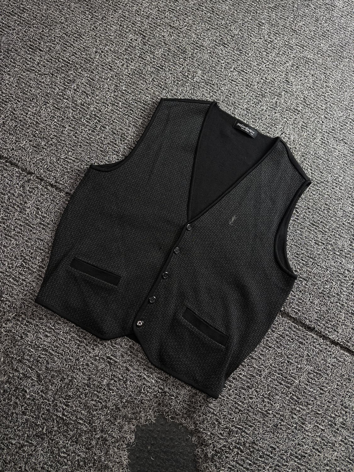 90s YSL 입생로랑 블랙 니트 베스트 3854 상품이미지1