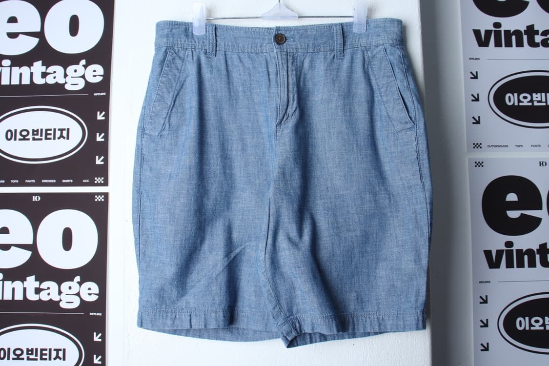 W(S-L) 갭 반바지 팬츠 연블루 숏 면-P1P10296 상품이미지2