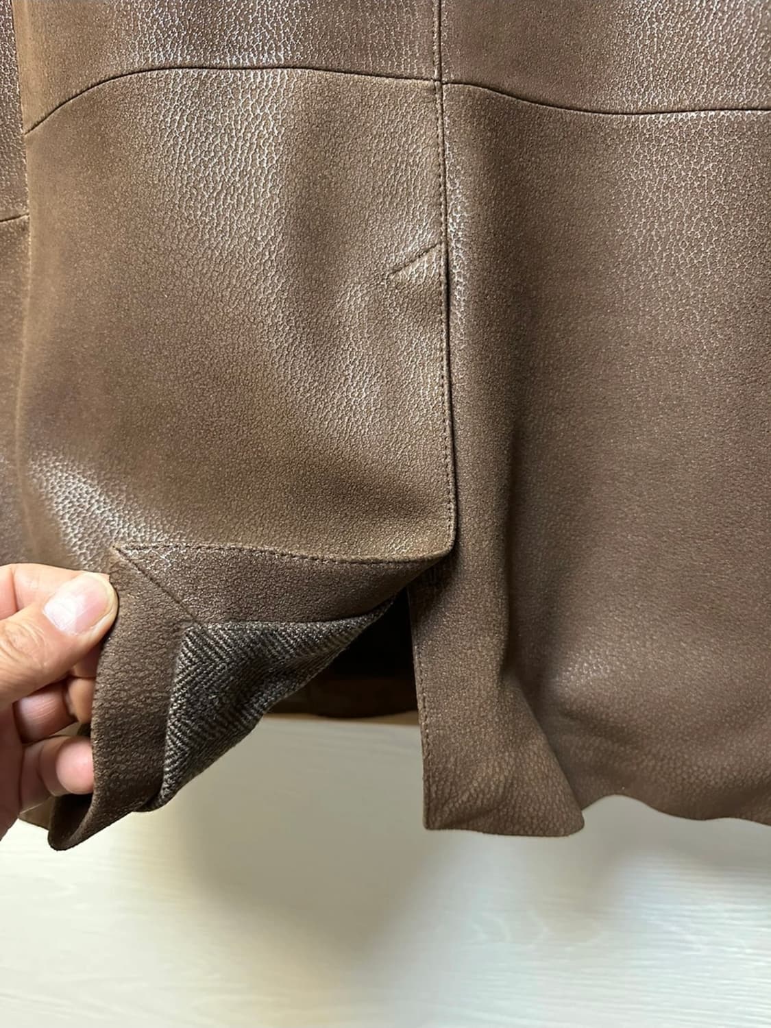 에르메네질도제냐 가죽 코트 자켓 50 (캐시미어 안감) 상품이미지3