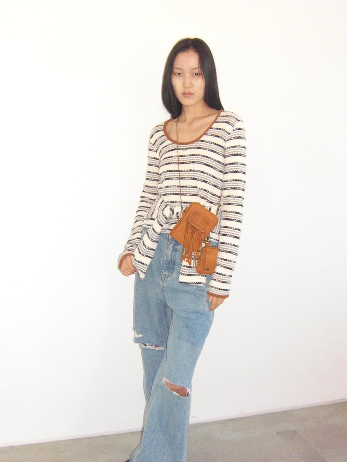 기준) 웨스턴 프린지 미니백 브라운 상품이미지6