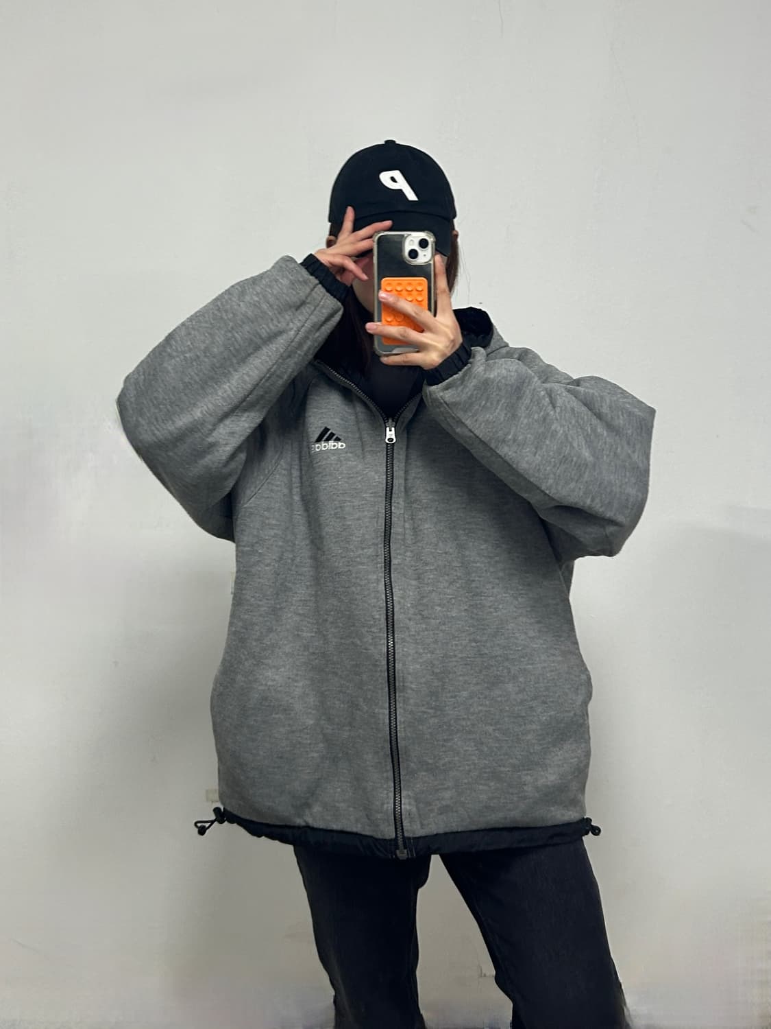 90s 아디다스 올드스쿨 빅로고 리버시블 후드 점퍼 상품이미지1