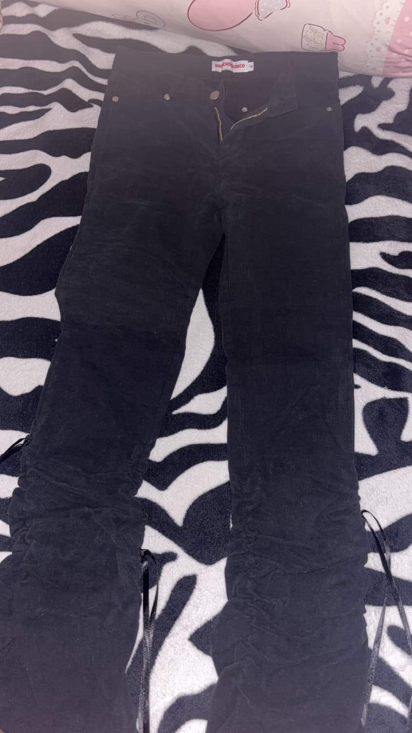 하이스쿨디스코 리본 셔링 부츠컷 피치코튼팬츠 상품이미지2