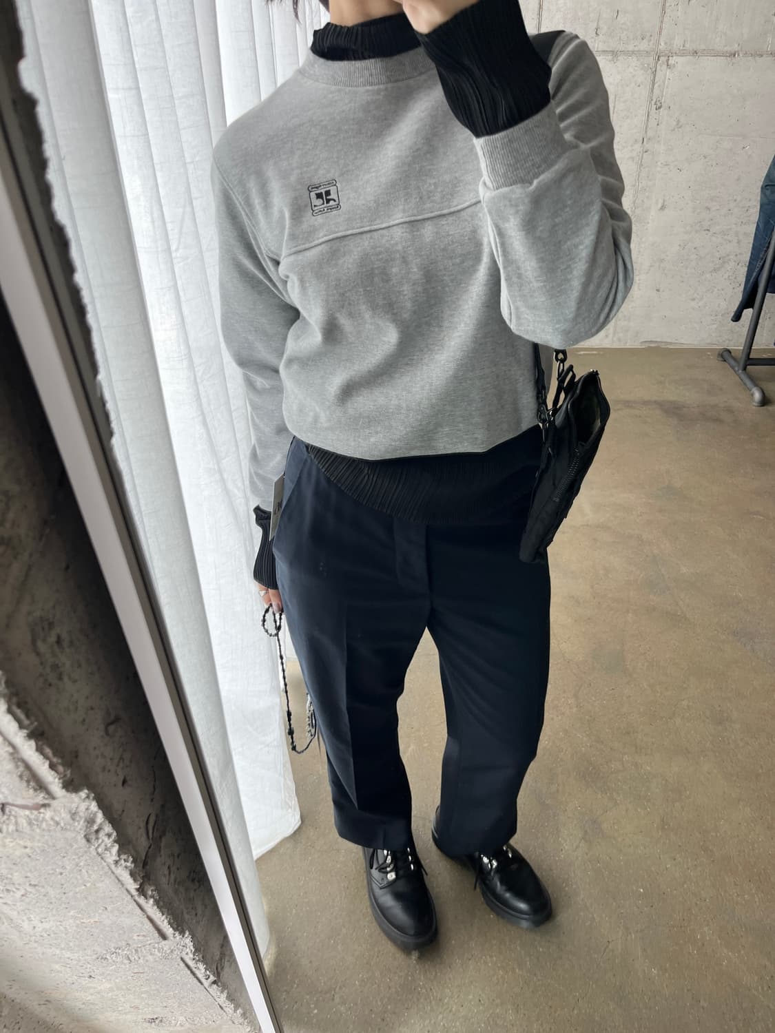 00s Courreges 꾸레쥬 로고 스웻셔츠 그레이 상품이미지2