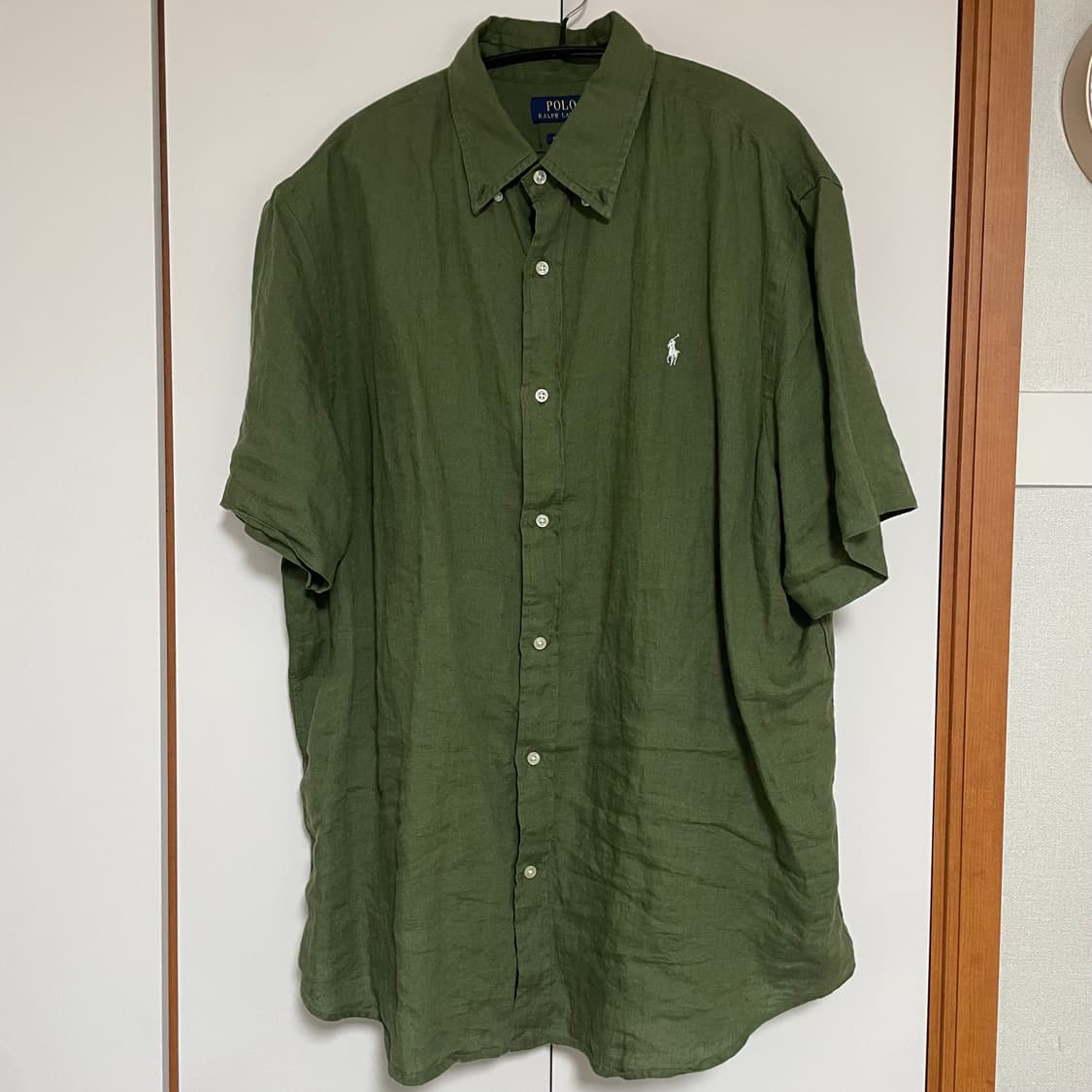 폴로 랄프 로렌 린넨 반팔 셔츠 올리브 상품이미지2