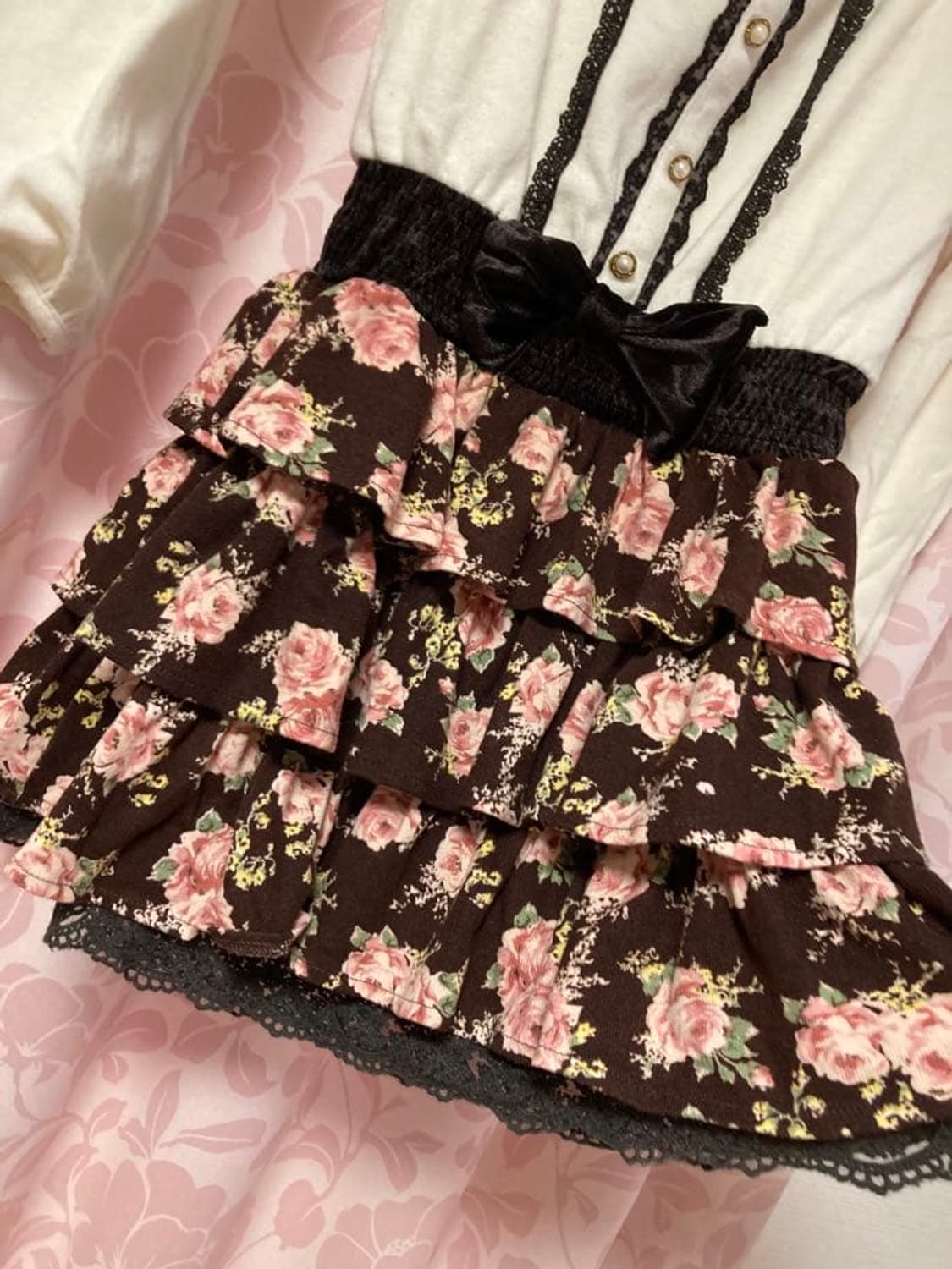 핑크믹스 리즈리사 히메갸루 히메카지 플로럴 원피스 핀터레스트 라떼갸루 상품이미지3