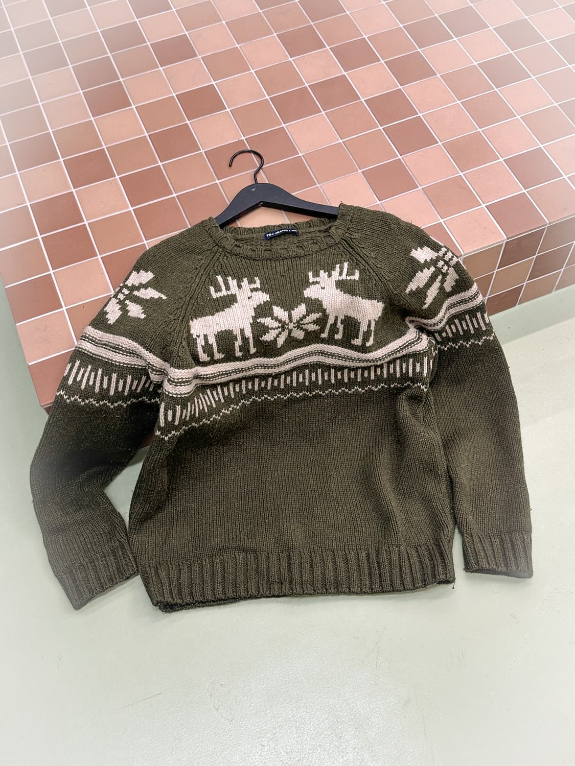 khaki winter deer wool knit 상품이미지2