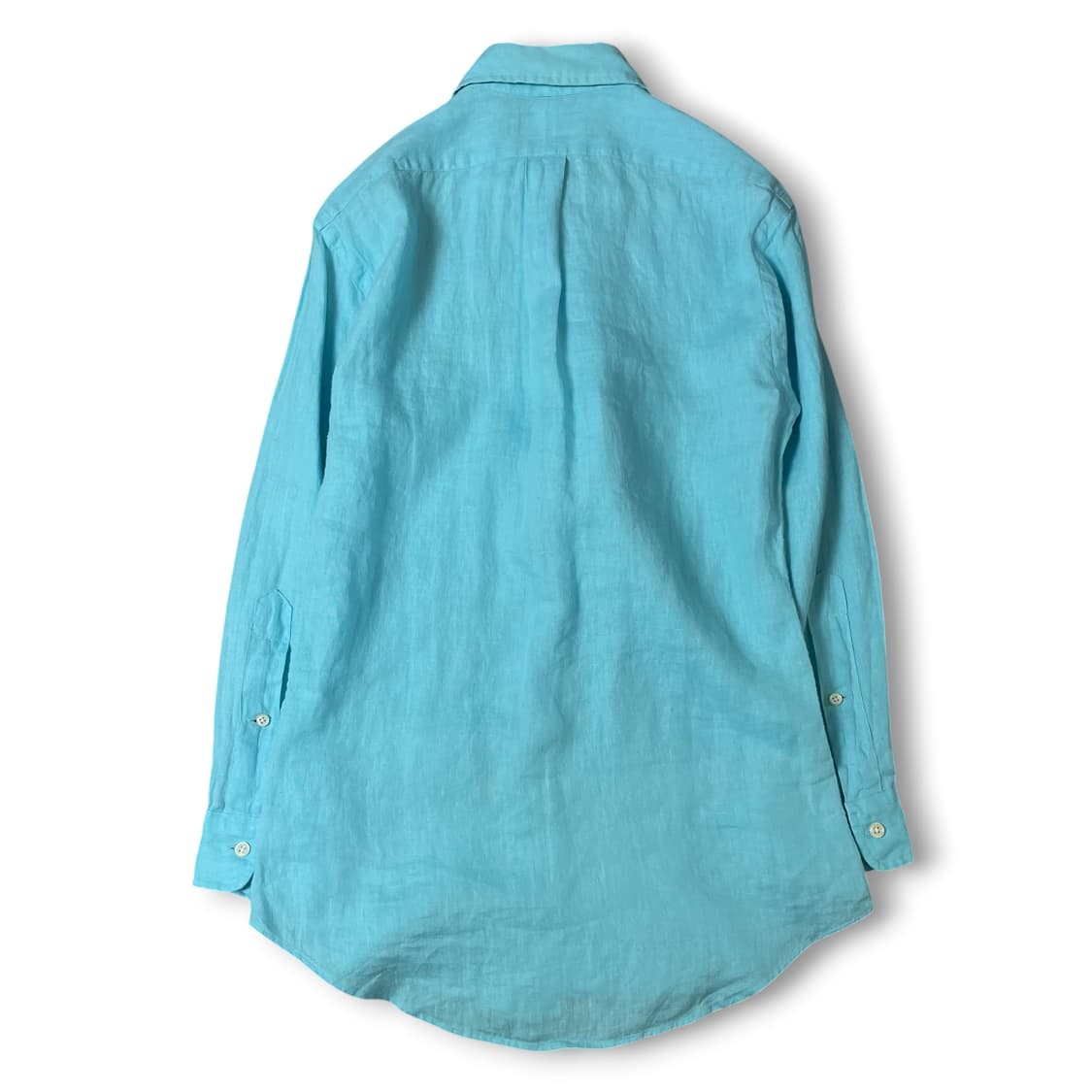 폴로 랄프로렌 아쿠아블루 슬림핏 린넨 긴팔 셔츠 XS 상품이미지3