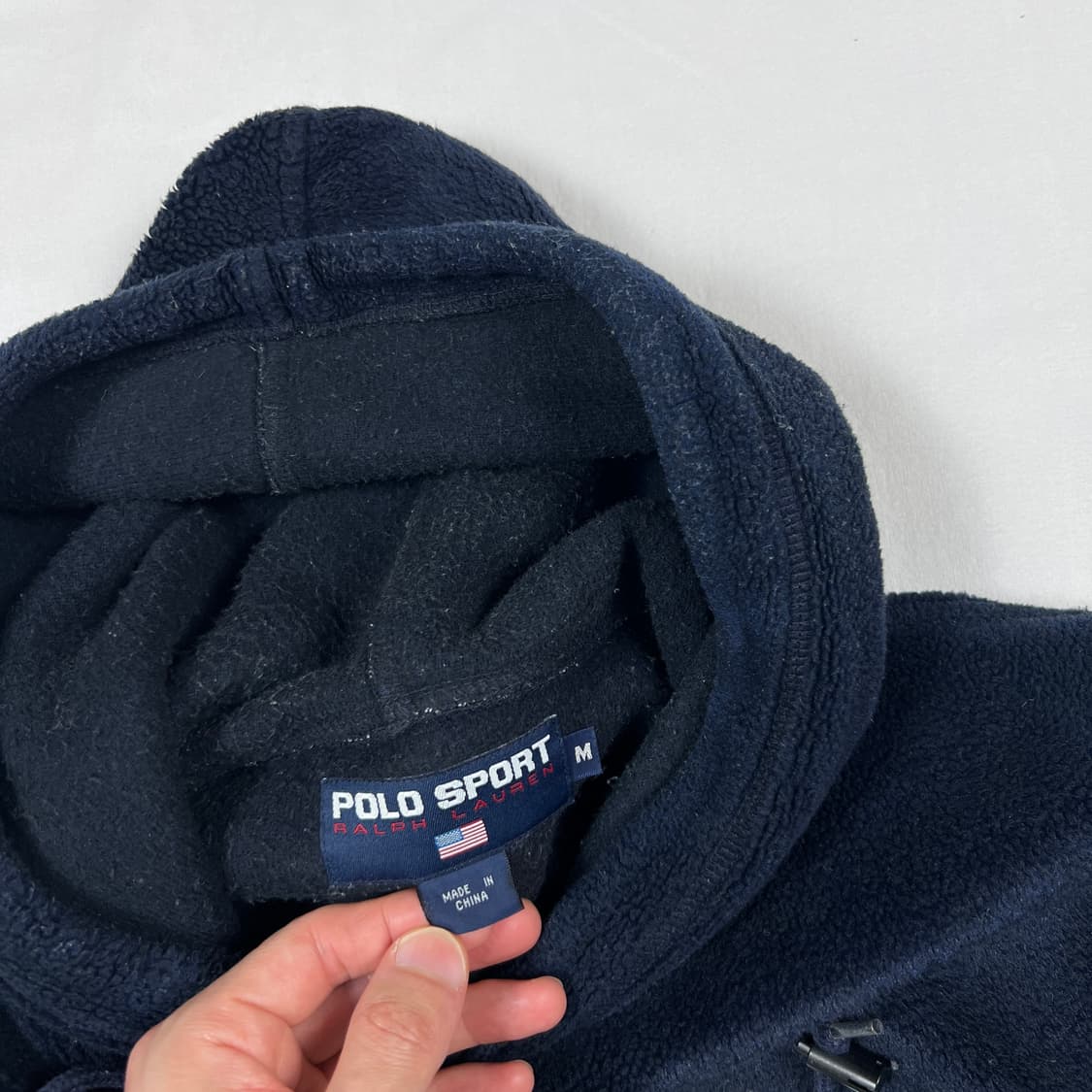 90‘s 폴로스포츠 polo 스펠아웃 성조기 플리스 후드티 상품이미지6