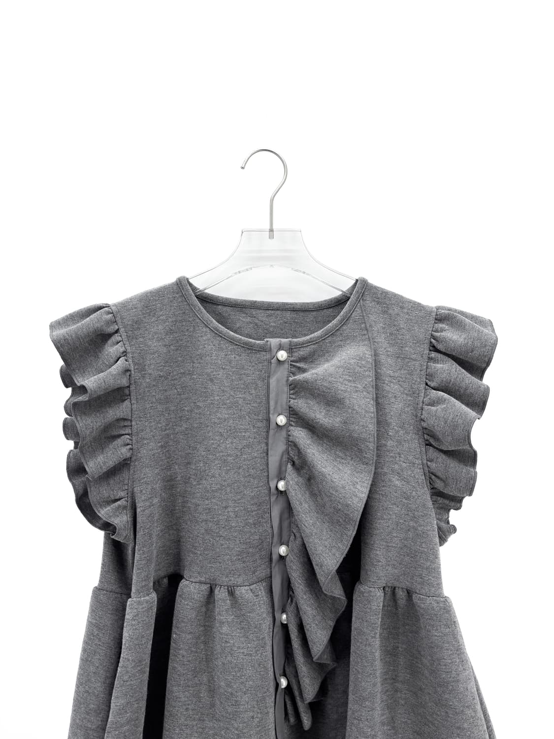 빈티지 프릴 슬리브 반팔 블라우스 상품이미지4