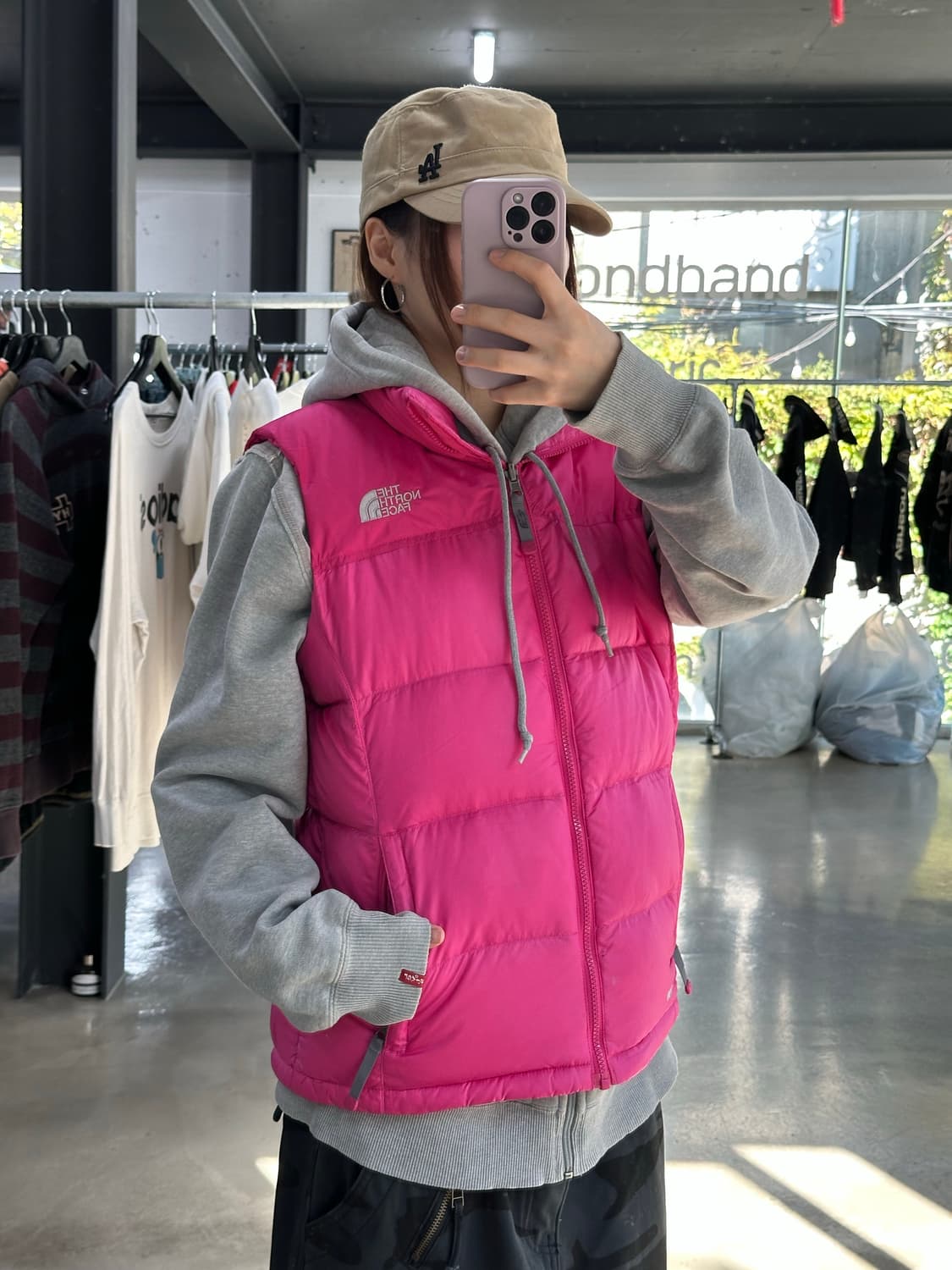 노스페이스 눕시700 패딩베스트 핑크 상품이미지3