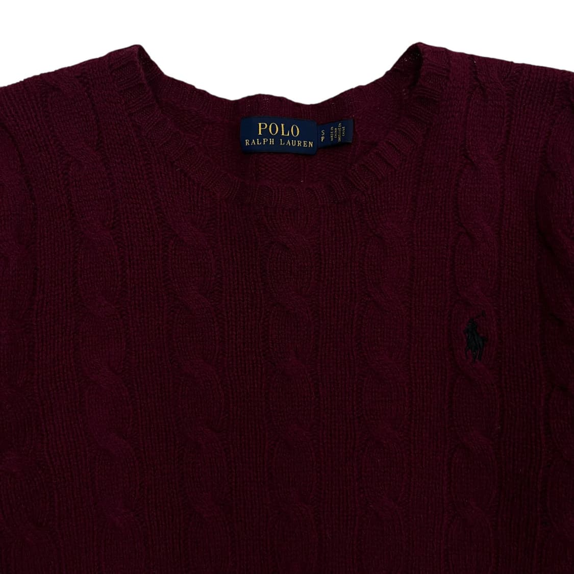 폴로 랄프로렌 블랙포니 버건디 꽈배기 니트 S 상품이미지4