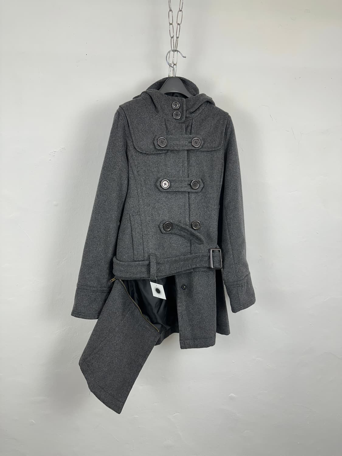 Charcoal strap convertible coat  상품이미지2