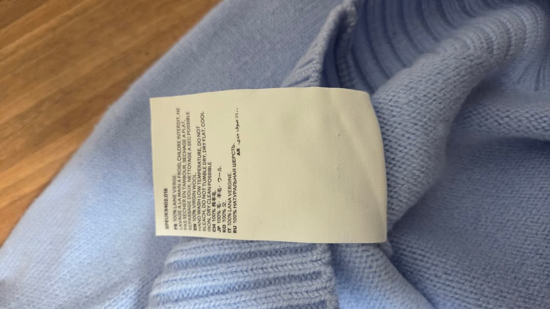 아미 빅하트 로고 터틀넥 니트 스카이블루 상품이미지4