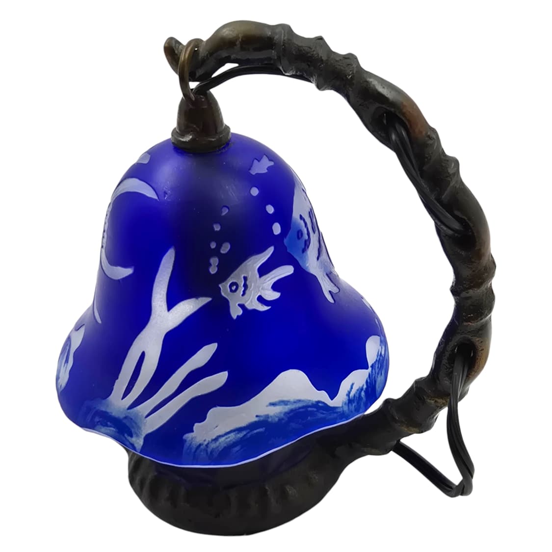 80s 엔틱 카빙 불투명 열대어 호롱 램프 상품이미지6