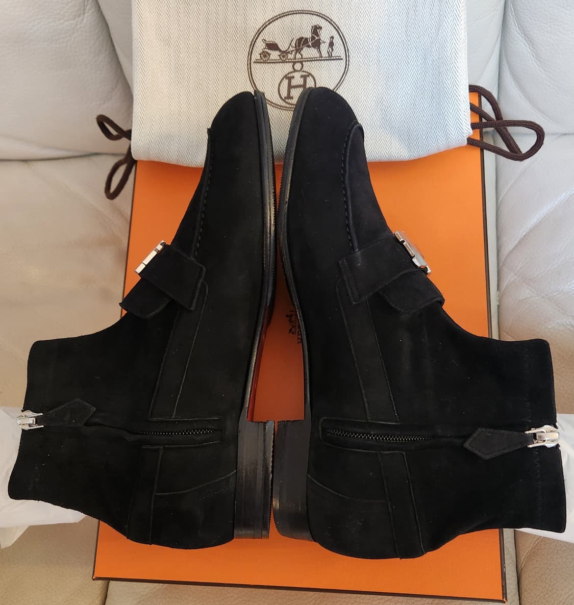 [정품]에르메스 H은장 부츠 앵클 스웨이드 사이즈 39 새상품급 한정판  상품이미지3