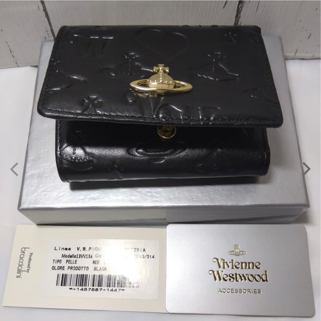 비비안웨스트우드 아카이브 무광 펀칭 레더 금장 orb 하프월렛 반지갑 상품이미지7