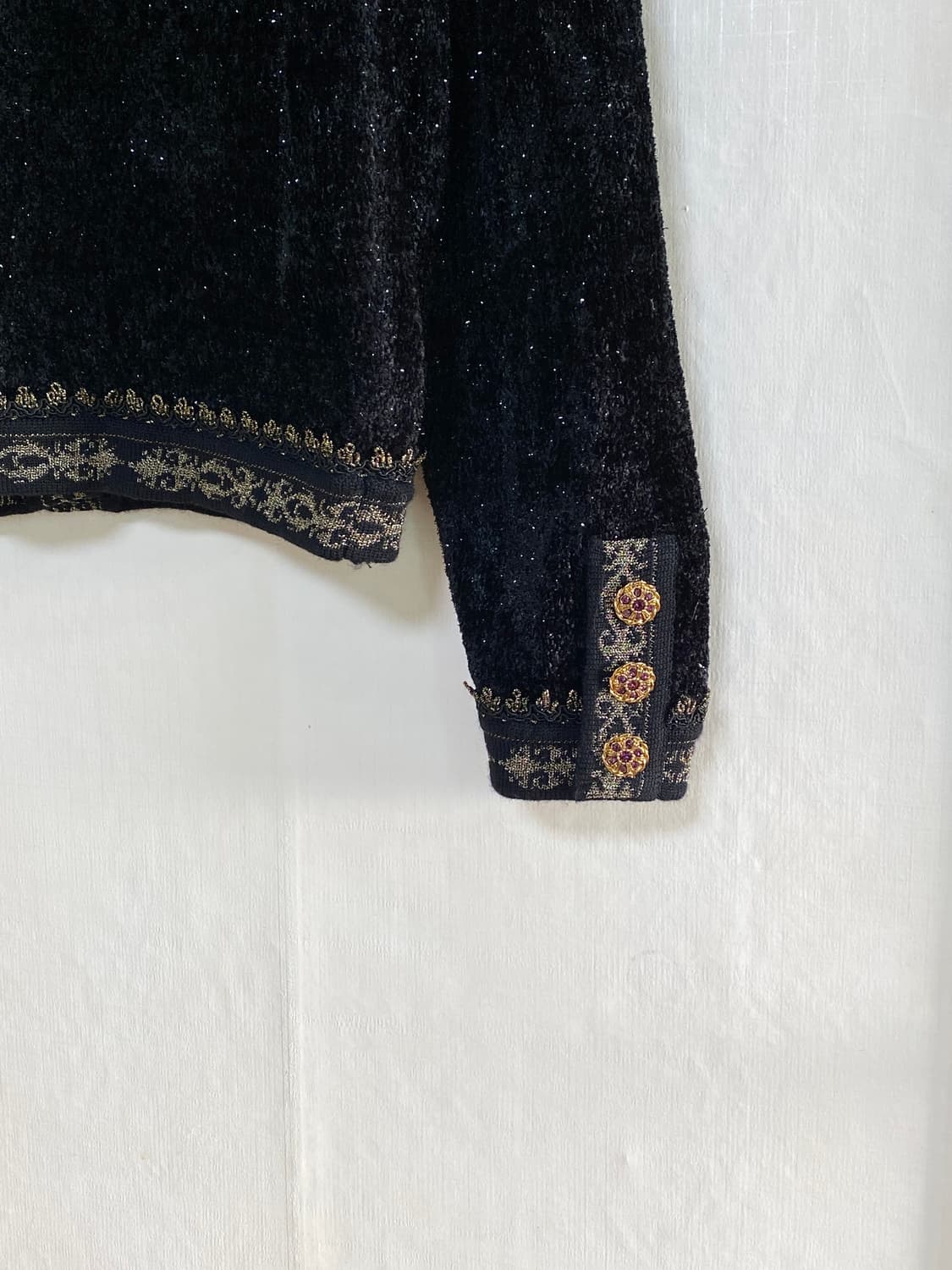 Vintage Black Wool Gold-Button Antique J 상품이미지5