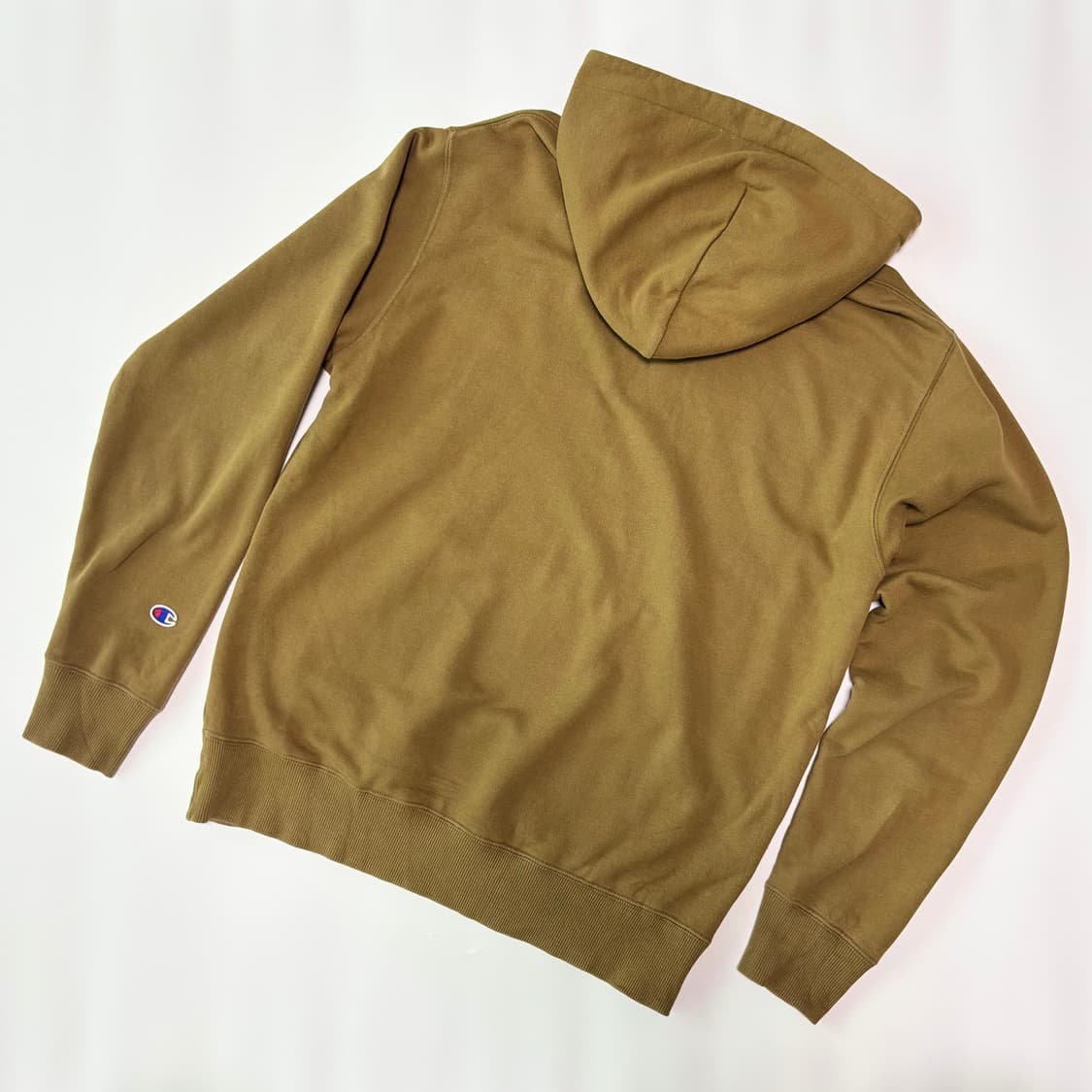 챔피온 스몰 로고 자수 카키 브라운 후드 티셔츠 상품이미지3