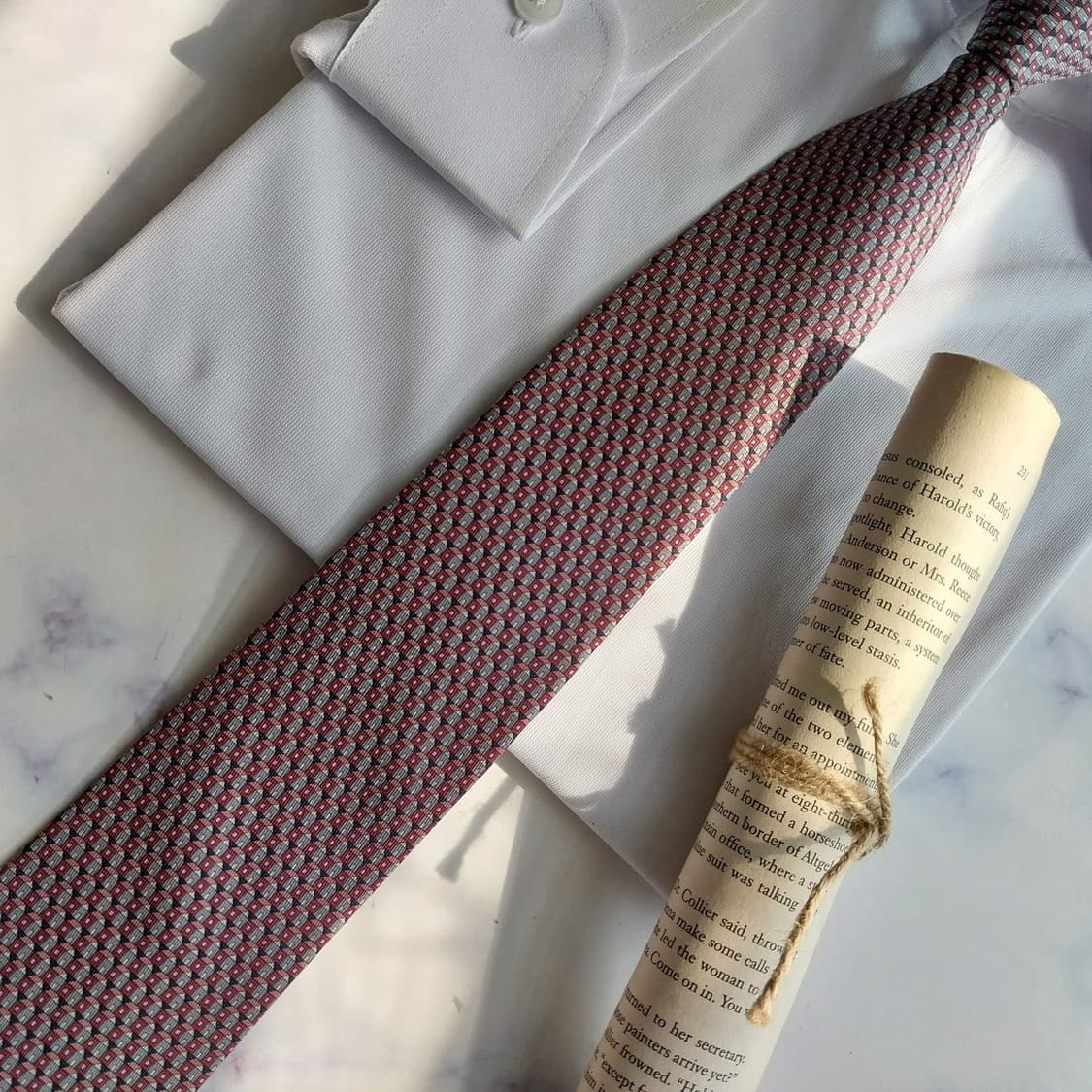 페라가모 실크 와인 하우스 패턴 넥타이 7.9cm A등급 K2319 상품이미지4