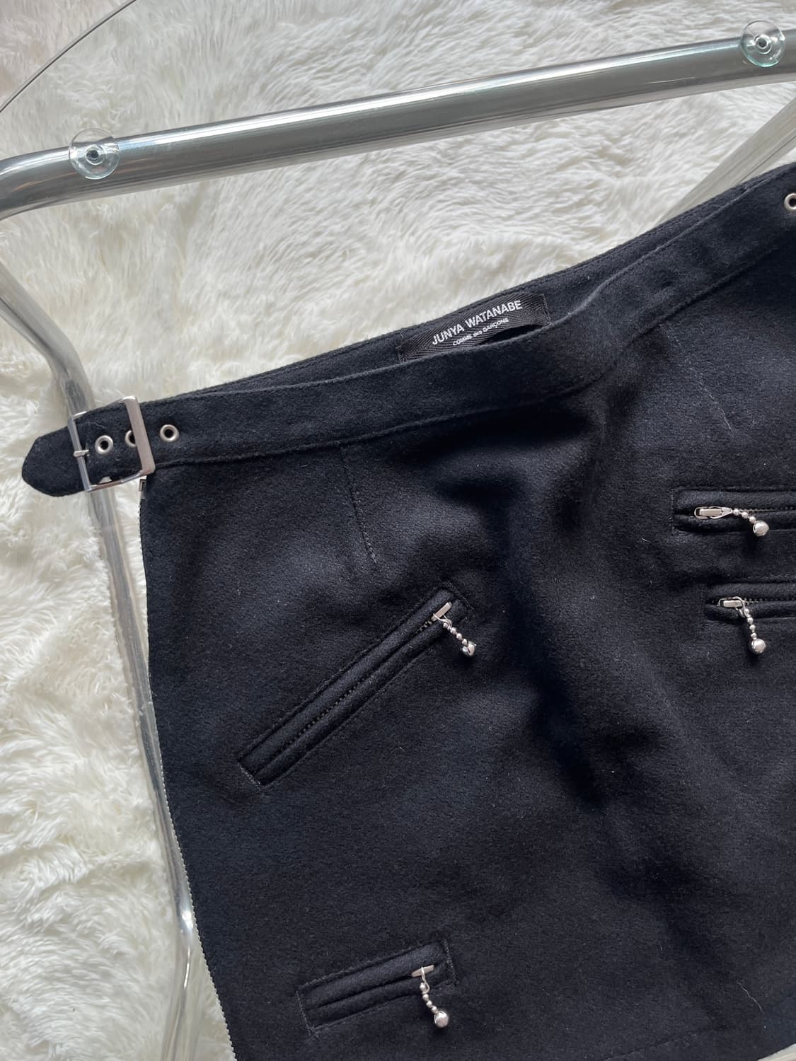 2007 준야 와타나베 울 캐시미어 블렌드 멀티 지퍼 디테일 미니 스커트 상품이미지4